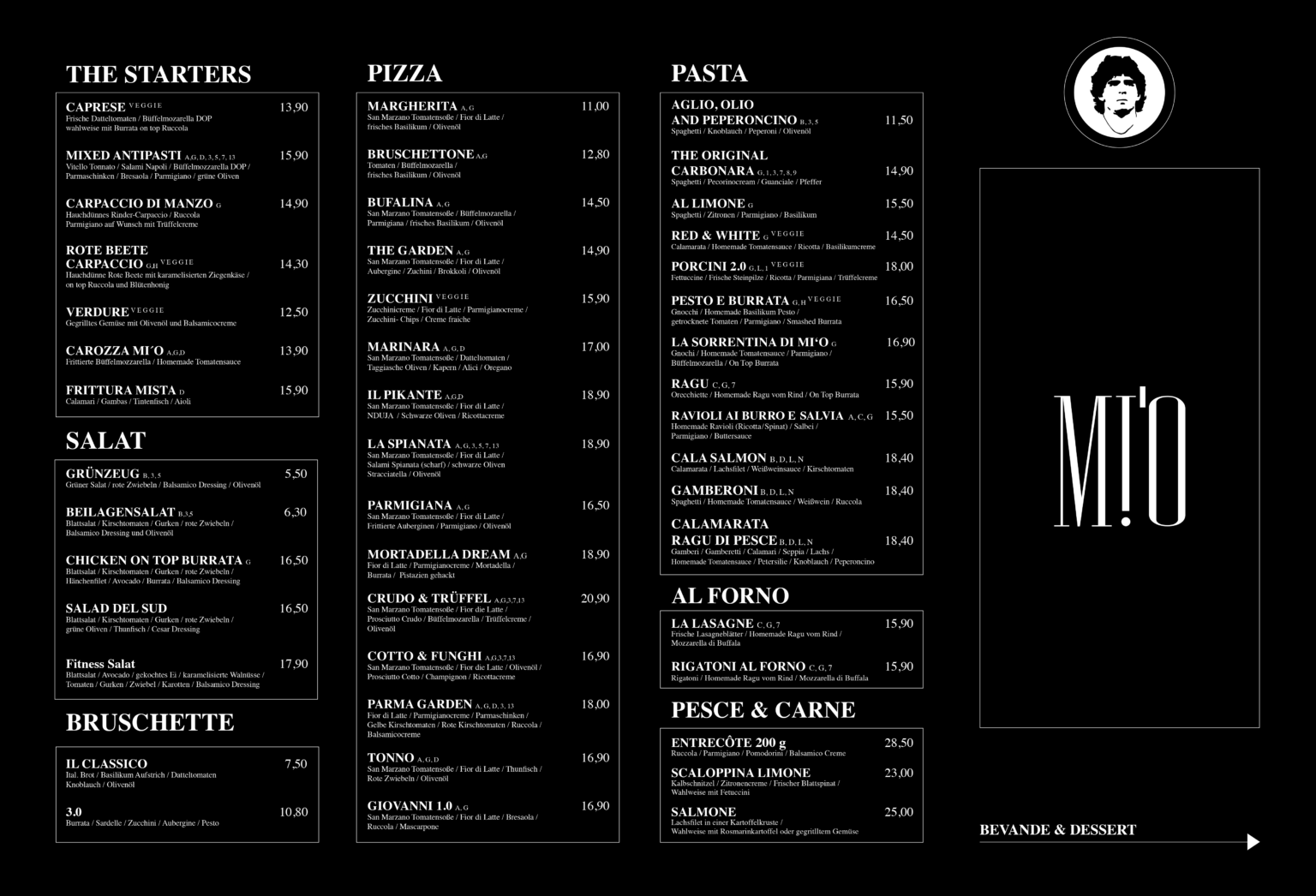 Speisekarte Mi'O Ditzingen